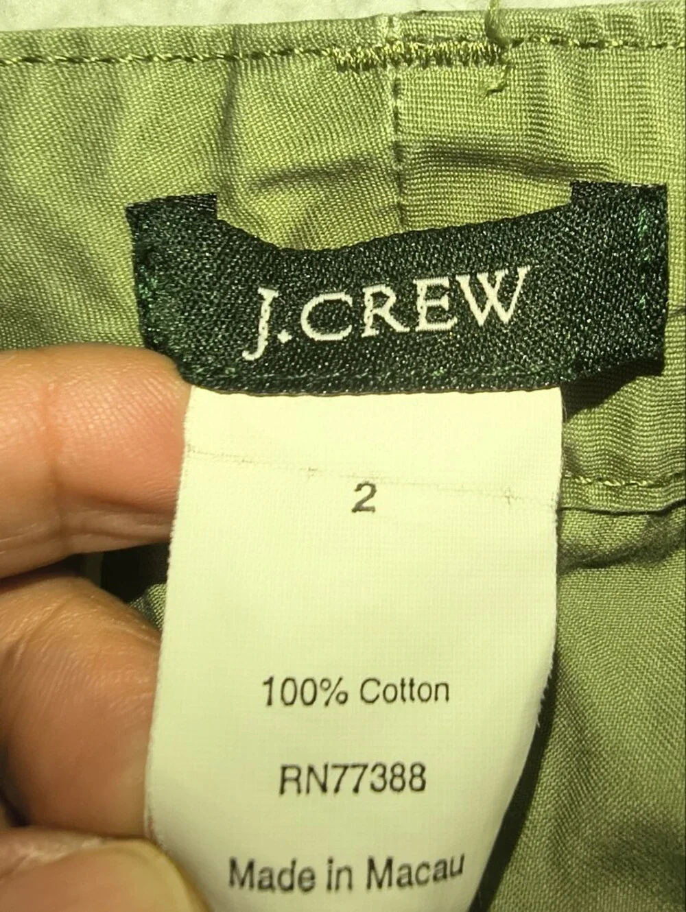 J. Crew Olive Green Mini Cargo Skirt